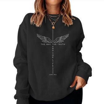 Jesus The Way The Truth And The Life Cross Christian Women Sweatshirt | Seseable UK