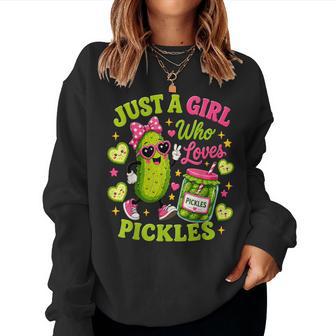 Just A Girl Who Loves Pickles Pickle Lover Women Sweatshirt - Thegiftio UK