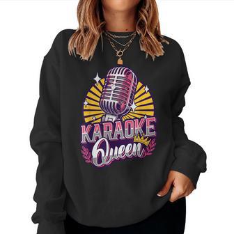 Karaoke Queen Karaoke Singer Microphone Karaoke Women Sweatshirt - Thegiftio UK
