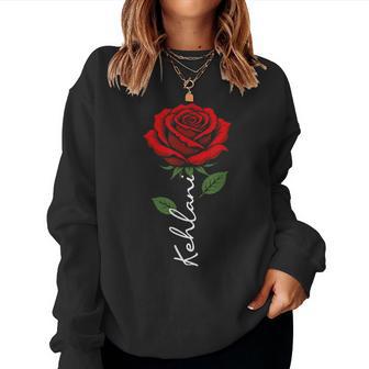 Kehlani Personalized Rose Name Elegant Floral Girls Women Sweatshirt | Seseable UK