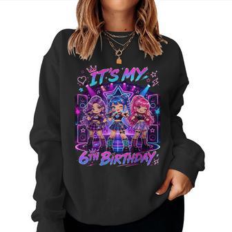 Kids It's My 6Th K Pop Birthday Girl 6 Year Old K-Pop Bday Women Sweatshirt - Thegiftio UK