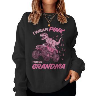 Kids I Wear Pink For My Grandma Dino Breast Cancer Awareness Boys Women Sweatshirt - Thegiftio UK