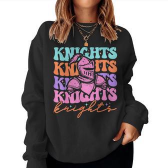 Knights Mascot Back To School Spirit Sports Groovy Women Sweatshirt - Thegiftio UK