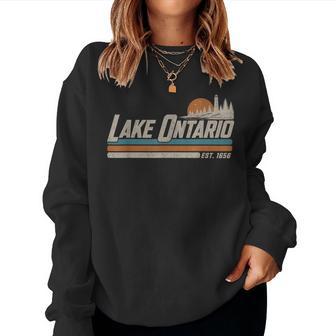 Lake Ontario Est 1656 Vintage Retro Great Lakes Women Women Sweatshirt - Thegiftio UK