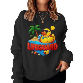 Lifeguards Rubber Duck Beach Summer Sunglasses Pool Women Sweatshirt - Thegiftio UK