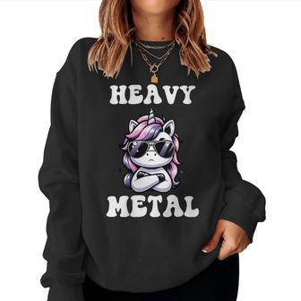 Lindo Unicornio Kawaii Heavy Metal Niños Niñas Cuello Sudadera Mujer - Regaloses