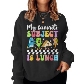 Lunch Lady Groovy School Cafeteria Worker Lunch Ladies Women Sweatshirt - Thegiftio UK