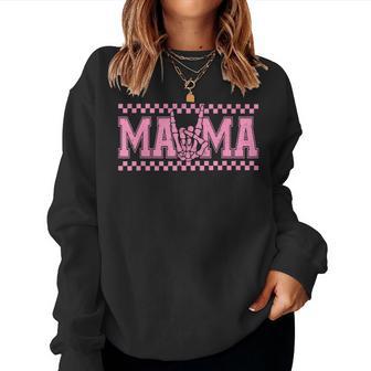 Mama Of The Bad Two The Bone Birthday 2 Years Old Checkered Women Sweatshirt | Seseable UK