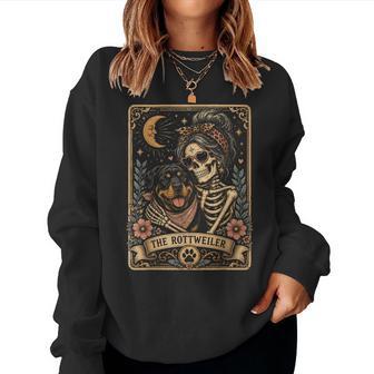 Mama Halloween Skeleton The Rottweiler Moon Women Sweatshirt - Thegiftio UK