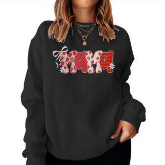 Mama Strawberry Coquette Bow Summer Vacation Hawaii Beach Women Sweatshirt - Thegiftio UK