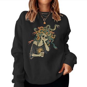 Medusa Coffee Sunglasses Snake Hair Gothic Girls Women Sweatshirt - Thegiftio UK