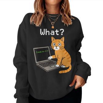 Meme Informatique Pour Hommes S Et Enfants Chat Drôle Sweat-shirt pour femme - Cadeauxyz