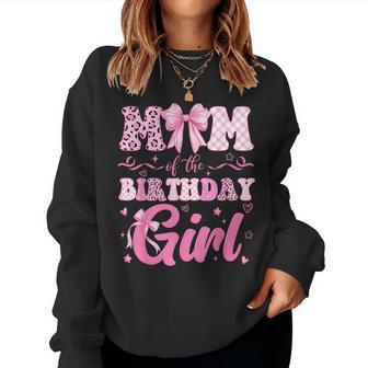 Mom Of The Birthday Girl Pink Coquette Bow Women Women Sweatshirt | Seseable UK