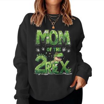 Mom Of The Two Rex Birthday Boy Dinosaur Family Matching Women Sweatshirt - Thegiftio UK