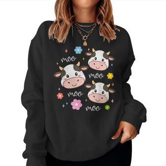 Moo Cow Cute Graphic And Toddler Girls Women Sweatshirt - Thegiftio UK