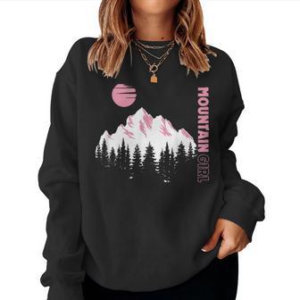 Mountain Girl Outdoor Loving Girl Mountain Moon Girl Women Sweatshirt - Thegiftio UK