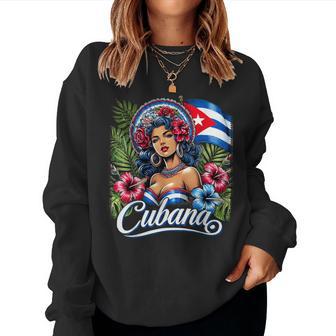 Mujer Cubana Cuban Girl Proud Latina Woman From Cuba Women Sweatshirt - Thegiftio UK