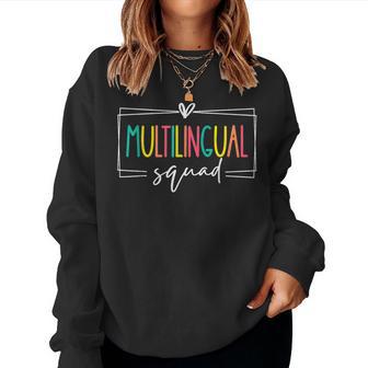 Multilingual Squad International Language Dual Teacher Retro Women Sweatshirt - Thegiftio UK