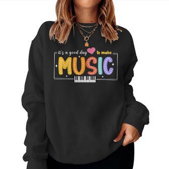 Make Music Musician Music Teacher Back To School Women Women Sweatshirt - Thegiftio UK