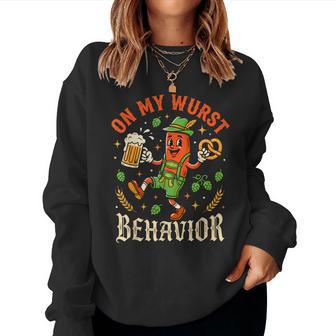Oktoberfest On My Wurst Behavior German Women Women Sweatshirt - Thegiftio UK