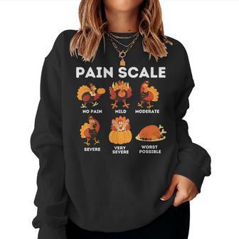 Pain Scale Turkey Nurse Thanksgiving Icu Nurse Women Sweatshirt - Thegiftio UK