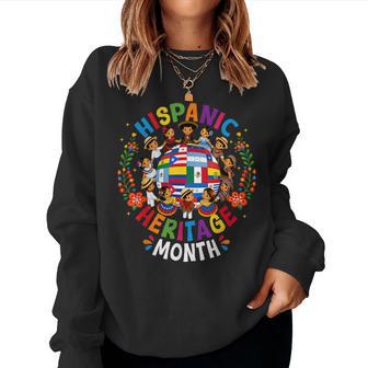Hispanic Heritage Month All Countries Flags Boys Girls Kids Women Sweatshirt - Thegiftio UK