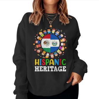 Hispanic Heritage Month Mexican Salvadoran Flag Boy Girl Women Sweatshirt - Thegiftio UK