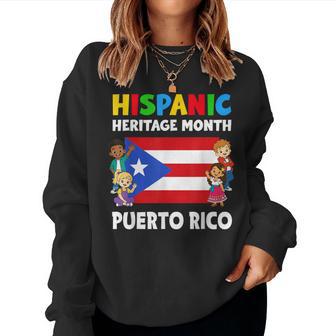 Hispanic Heritage Month Puerto Rico Flag Boys Girls Kids Women Sweatshirt - Thegiftio UK