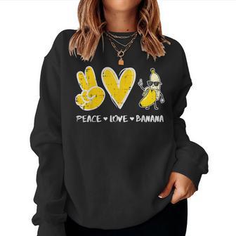 Peace Love Banana Aliment Aux Fruitségétaliens Pour S Hommes Enfants Sweat-shirt pour femme - Cadeauxyz