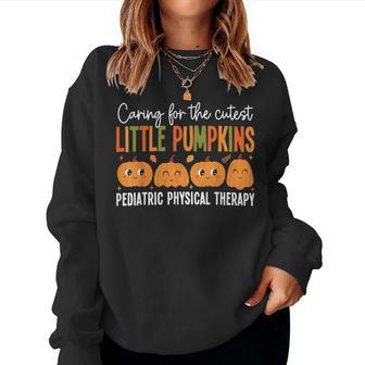 Pediatric Physical Therapist Therapy Pumpkin Halloween Fall Women Sweatshirt | Seseable UK