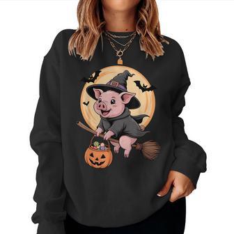 Pig Witch Hat Pumpkin Halloween Costume Kids Women Sweatshirt - Thegiftio UK