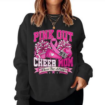 Pink Out Cheer Mom Cheer For A Cure Breast Cancer Awareness Women Sweatshirt - Thegiftio UK