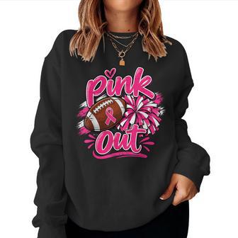 Pink Out Football Breast Cancer Awareness Cheer Girls Women Sweatshirt - Thegiftio UK