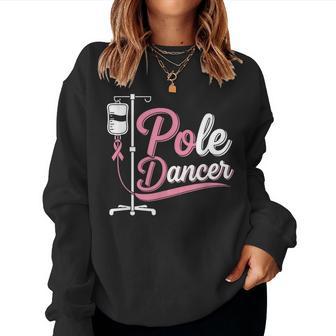 Pole Dancer Breast Cancer Awareness Month Humor Women Women Sweatshirt - Thegiftio UK