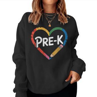 Pre-K Heart Pre-K Teacher Women Sweatshirt - Thegiftio UK