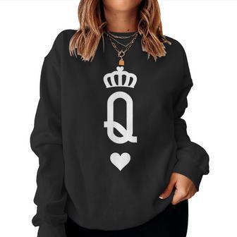 Preguntas Y Respuestas Divertidas De Queen Couple King Y Queen Poker Sudadera Mujer - Regaloses