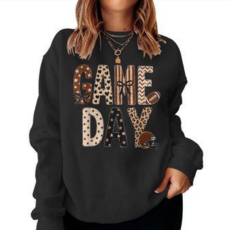 Preppy Game Day Football Mom Mama Touch Down Season Girly Women Sweatshirt | Seseable UK