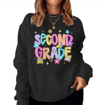 Preppy Second Grade First Day Of School Girls Kids 2Nd Grade Women Sweatshirt - Thegiftio UK