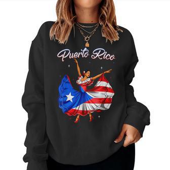 Puerto Rico Girls Boricua Flag Hispanic Heritage Month Women Sweatshirt - Thegiftio UK