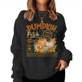 Pumpkin Fall Vibes Farmers Retro Pumpkin Patch Autumn Women Sweatshirt - Thegiftio UK