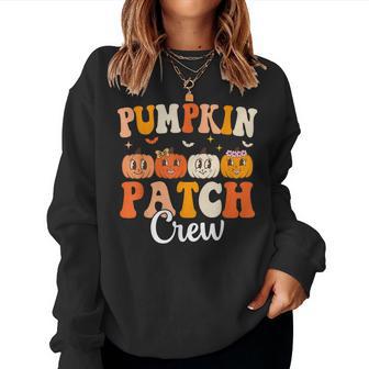 Pumpkin Patch Crew Matching Family Groovy Fall Halloween Women Sweatshirt - Thegiftio UK