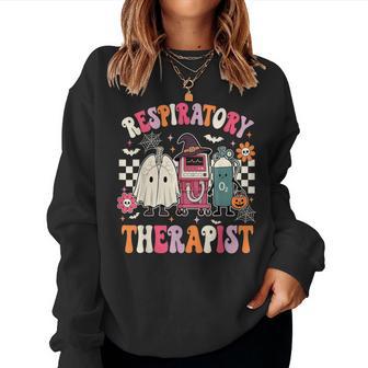 Respiratory Therapist Halloween Rt Nurse Ghost Spooky Women Sweatshirt - Thegiftio UK