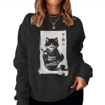 Retro Japanische Kawaii Anime Ramen Männer Kinder Frauen Katze Ramen Sweatshirt Frauen - Geschenkecke