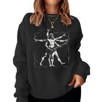 Retroitruvio Man Guitar Rock Guitar Sudadera Mujer - Regaloses