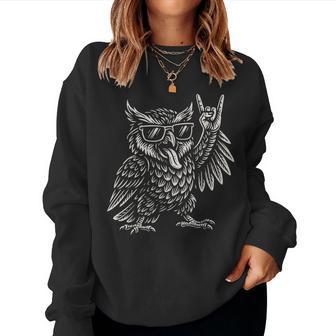 Rock Music Owl Divertidasibraciones Retro De Heavy Metal Sudadera Mujer - Regaloses