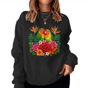 Romantique Inséparables Fleurs Tropicales Paradis Sweat-shirt pour femme - Cadeauxyz