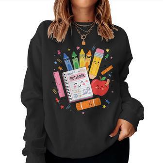 School Supplies Back To School Teacher Women Sweatshirt - Thegiftio UK