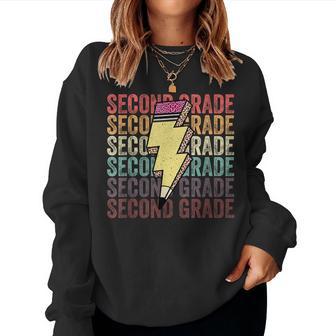 Second Grade Lightning Bolt Pencil 1St Day Of Back To School Women Sweatshirt - Thegiftio UK