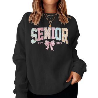 Senior 2027 Class Of 2027 Coquette Bow Graduation Girl Women Sweatshirt | Seseable UK