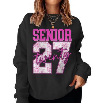 Senior 2027 Class Of 2027 Pink Flower Graduation Grad Girl Women Sweatshirt - Thegiftio UK